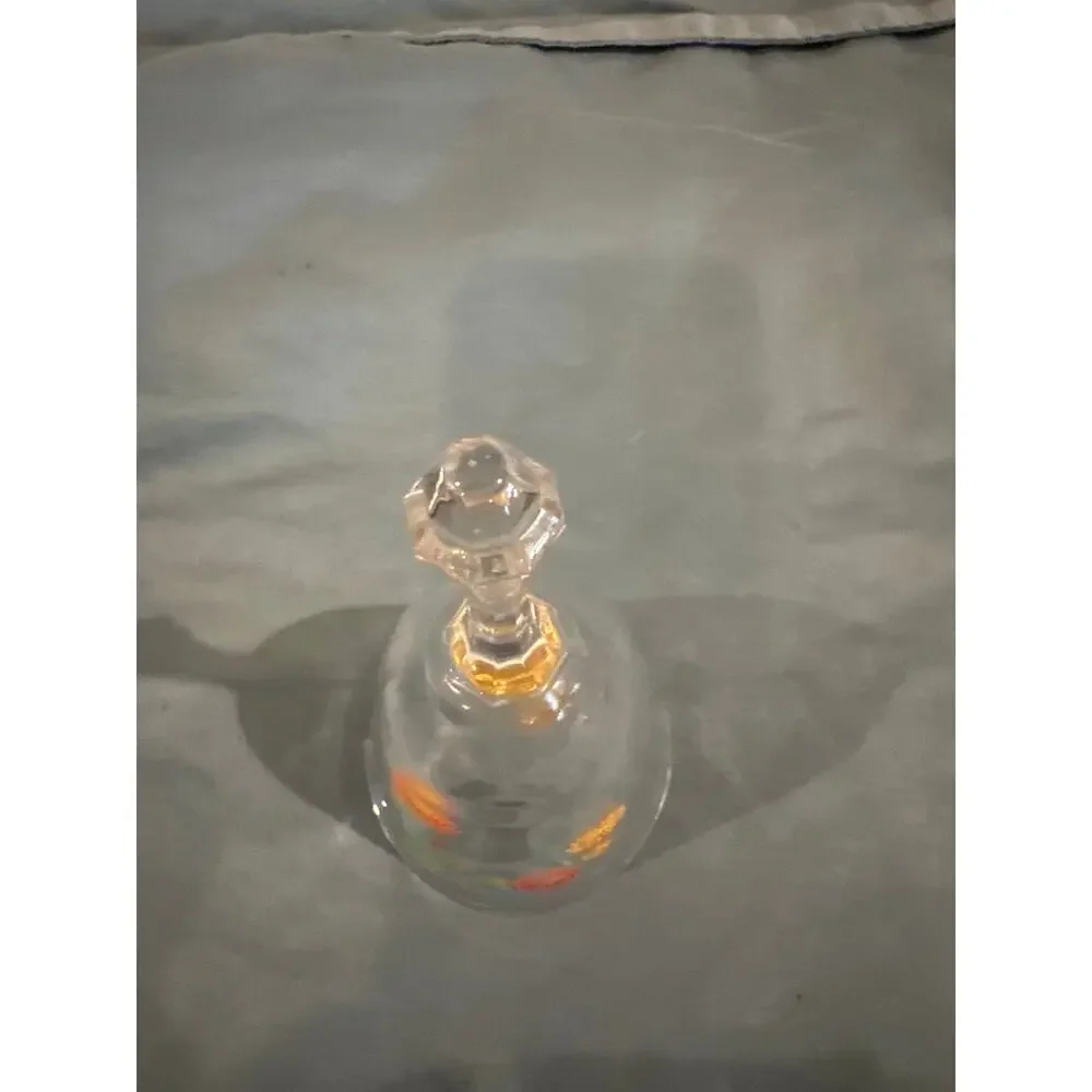 Vintage Avon November Birthday Bell 24% Lead Crystal Topaz Chrysanthemum